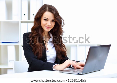 Successful Business Woman Looking Confident Smiling Stock Photo ...