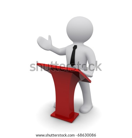 3d Human Give Lecture Behind Podium Stock Illustration 6308662 ...