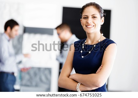 Attractive office worker standing
