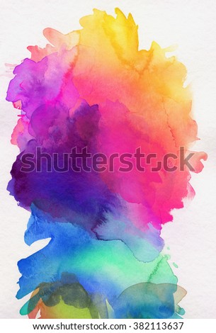 Bright Rainbow Colored Watercolor Paints On Stock Illustration ...