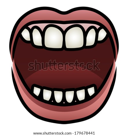 Illustration Cartoon Mouth Open Wide Eps Stock Vector 179678441