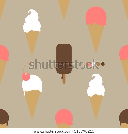 Ice cream seamless pattern