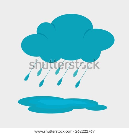 Dark Cartoon Cloud Rains Creates Puddle Stock Illustration 90322930