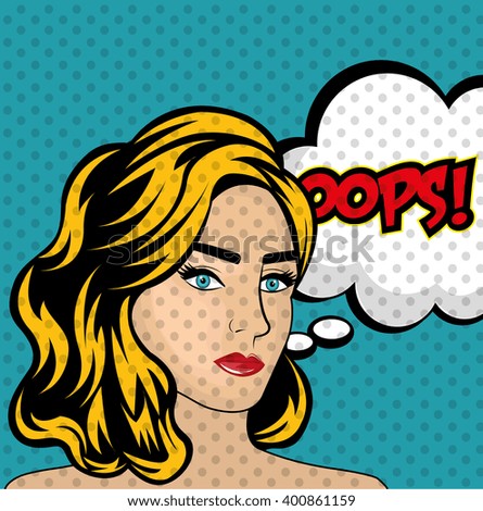 Pop Art Illustration Woman Speech Bubble Stock Illustration 251847274 ...