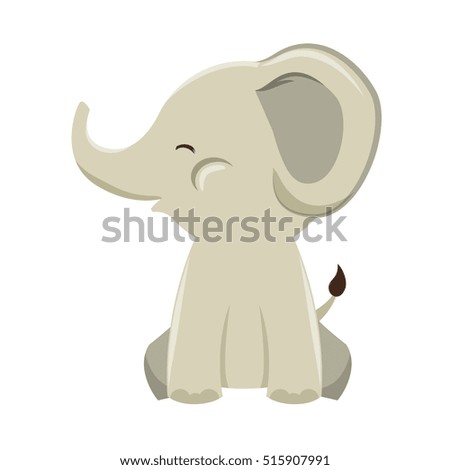 cute elephant isolated icon