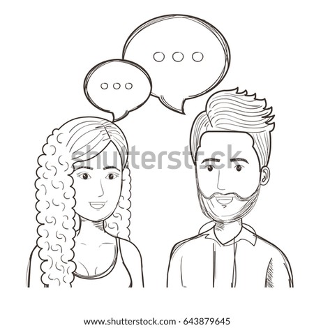 Black White Drawing Man Woman Having Stock Vector 63469573 - Shutterstock