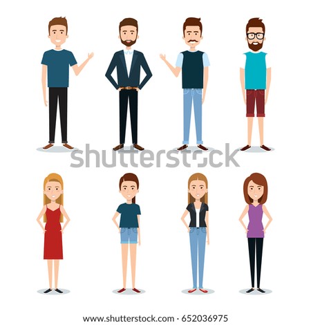 Standing people set