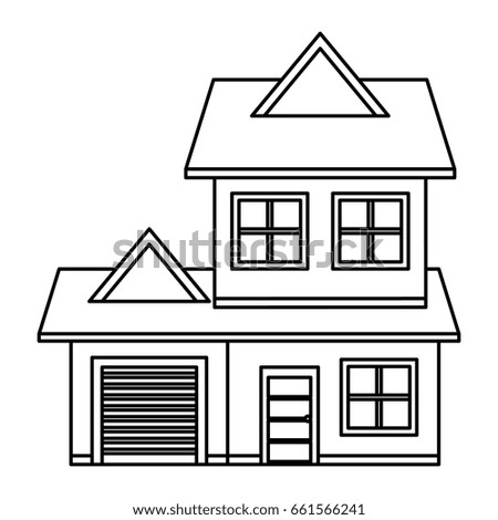 Continuous Line Drawing House Stock Vector 508922740 - Shutterstock