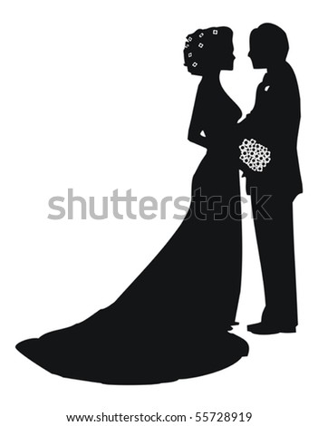 Bride Groom On Their Wedding Day Stock Vector 76006129 - Shutterstock