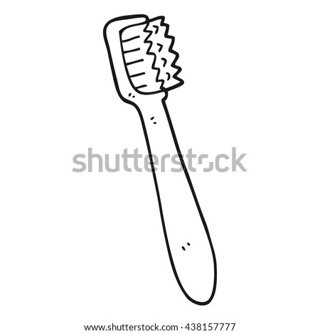 Freehand Drawn Black White Cartoon Toothbrush Stock Vector 438157777