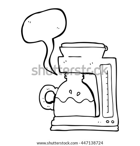 Freehand Drawn Speech Bubble Cartoon Coffee Filter Machine Freehand Drawn Speech Bubble Cartoon Coffee Filter Machine