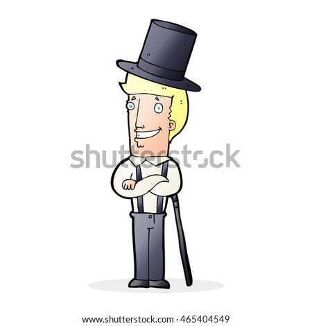 Cartoon Man Wearing Top Hat Stock Vector 260884148 - Shutterstock