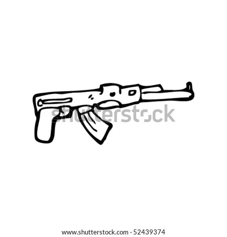 Quirky Drawing Machine Gun Stock Vector 52439374 - Shutterstock