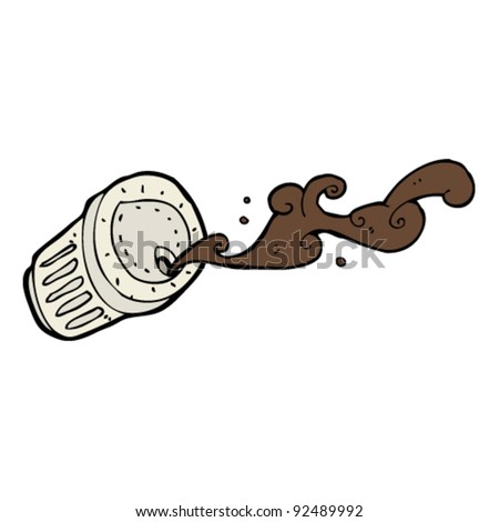 Spilled Hot Coffee Cartoon Stock Vector 90163627 - Shutterstock