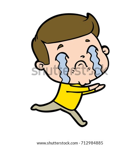 Vector Illustration Worried Cartoon Man Running Stock Vector 127369379 ...