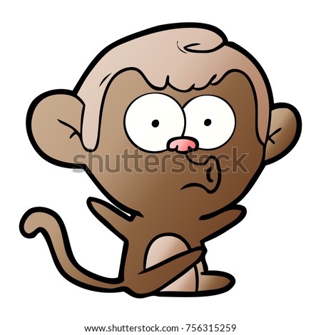 Monkey Scratching Butt Cartoon Stock Vector 86886799 - Shutterstock