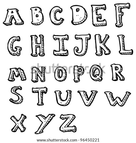 Vector Alphabet Hand Drawn Letters Letters Stock Vector 140951368 ...