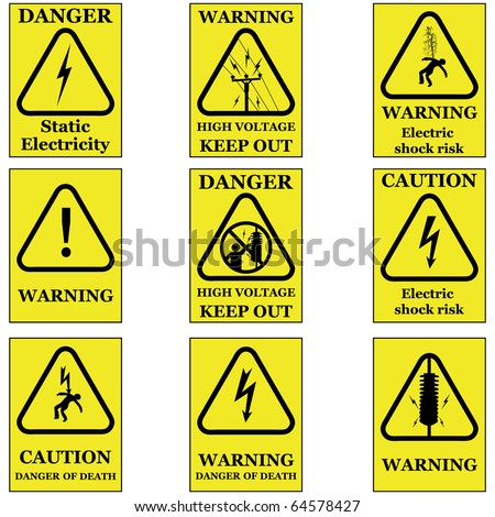 Electrical Safety Signs And Labels Voltage U Shock Hazard