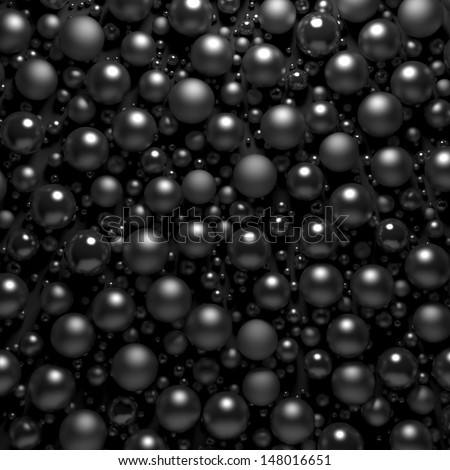 Black pearls abstract background - computer generated