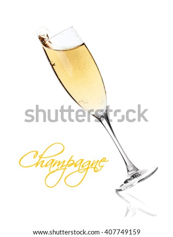 Champagne glass. Isolated on white background