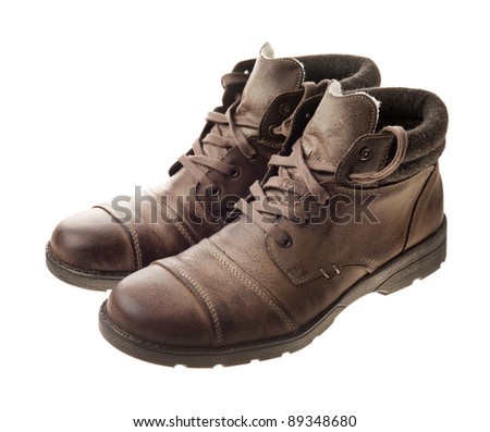 Pair Mens Work Boots Scuffed Along Stock Photo 22651828 - Shutterstock