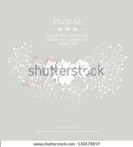 wedding floral card with place for text