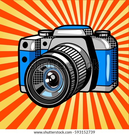 Vector Illustration Retro Photo Camera Comic Stock Vector 336656576 ...