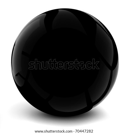 3d black sphere, on white background