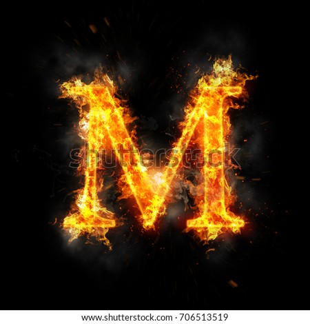 M Fire Letter Stock Photo 62221249 - Shutterstock