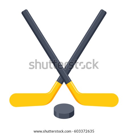 Cartoon Vector Illustration Hockey Sticks Puck Stock Vector 63097804 ...