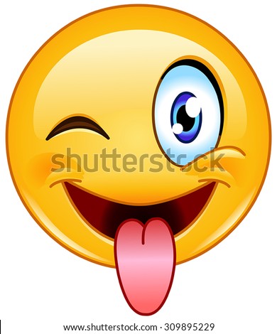 Emoticon Showing Sign Stock Vector 402121726 Shutterstock Stuck Tongue Winking