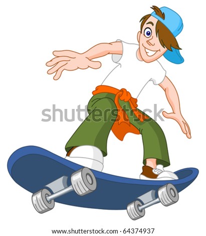 Cartoon Skater Boy Flying Through Air Stock Vector 106510919 - Shutterstock