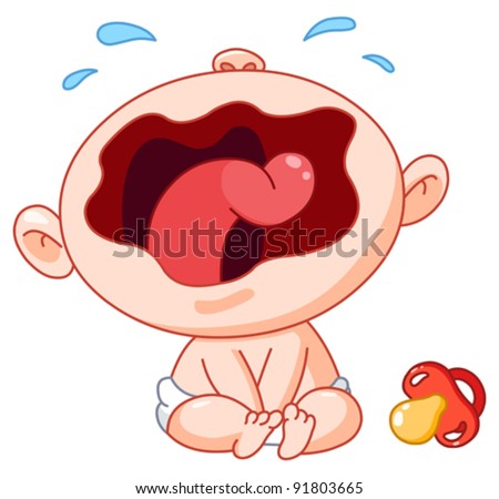 Crying baby - stock vector
