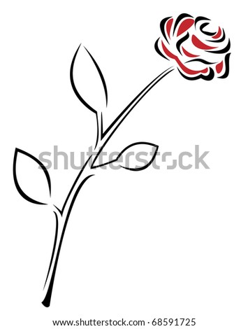 Rose Line Drawing Stock Images, Royalty-Free Images & Vectors