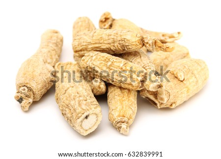 Ginseng on a white background
