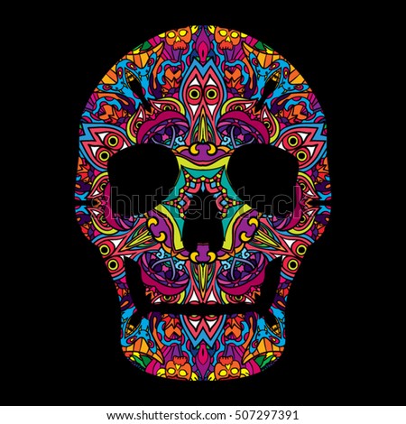 Psychedelic Skull Pop Art Design Stock Illustration 113966587 ...