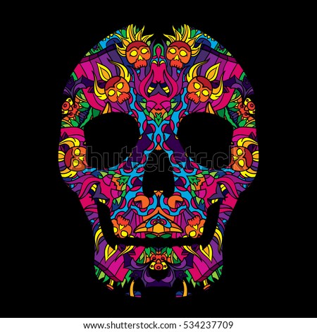 Vector Colorful Sugar Skull Day Dead Stock Vector 139937344 - Shutterstock