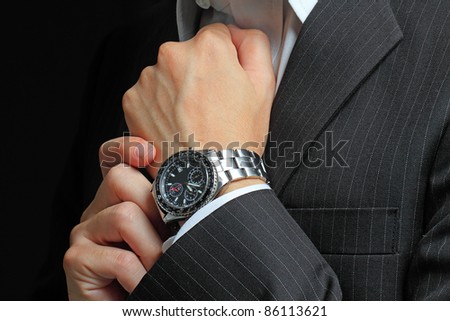 man hand with watch