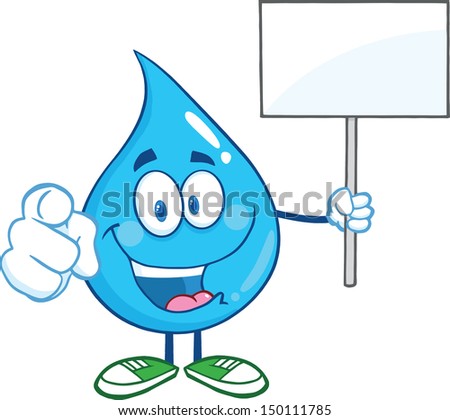 Water Drop Character Holding Pointer Stock Vector 149907932 - Shutterstock