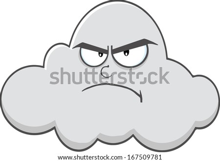 Black White Angry Cloud Cartoon Mascot Stock Vector 167509628 ...