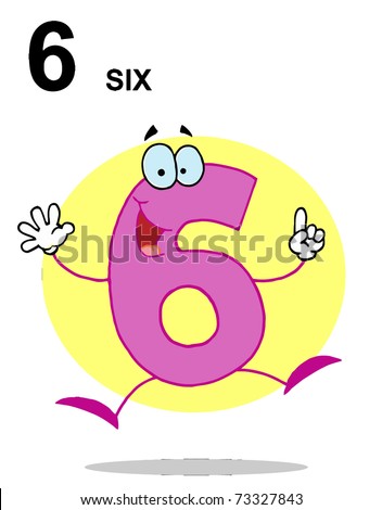 Funny Cartoon Numbers6 Background Stock Vector 45475825 - Shutterstock