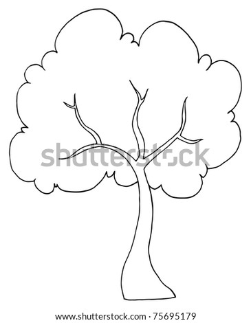 Happy Cartoon Tree Waving Greeting Landscape Stock Vector 76459279 ...