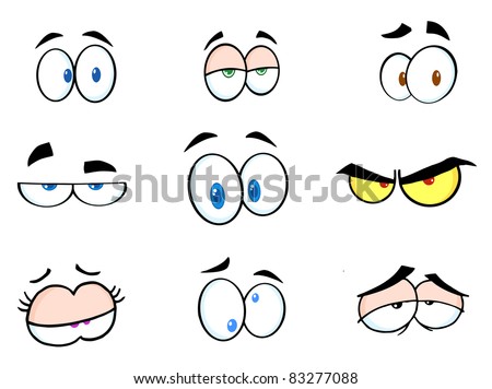 Funny Cartoon Eyes All Separate Layers Stock Vector 68705116 - Shutterstock