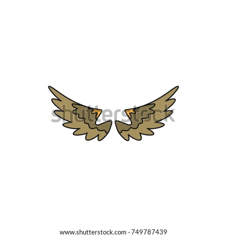 Wings Sign Illustration Dark Gray Icon Stock Illustration 451420318