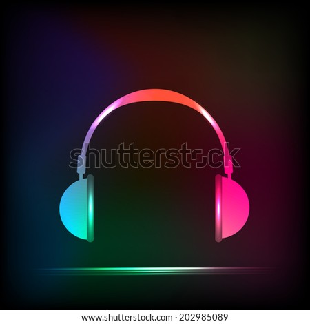 Vector Disco Headphones Neon Rainbow Circle Stock Vector 75432508 ...