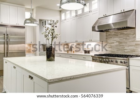 Modern Gray Kitchen Features Dark Gray Stock Photo 557518258 - Shutterstock