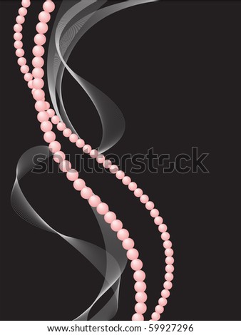 pink pearls with a haze on a black background