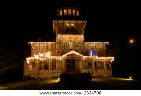 Christmas Decorations On A Victorian Mansion Christmas Decorations On A Victorian Mansion