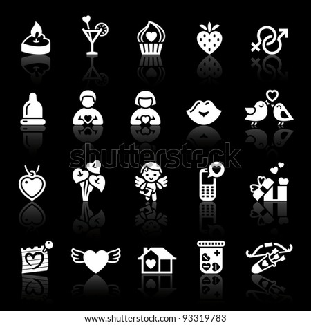 Set valentine's day icons. Love romantic sign