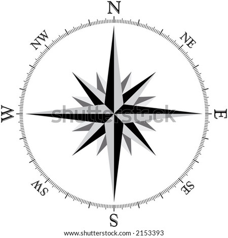 Compass Illustration Each 360 Degrees Marked Stock Vector 49303798 ...